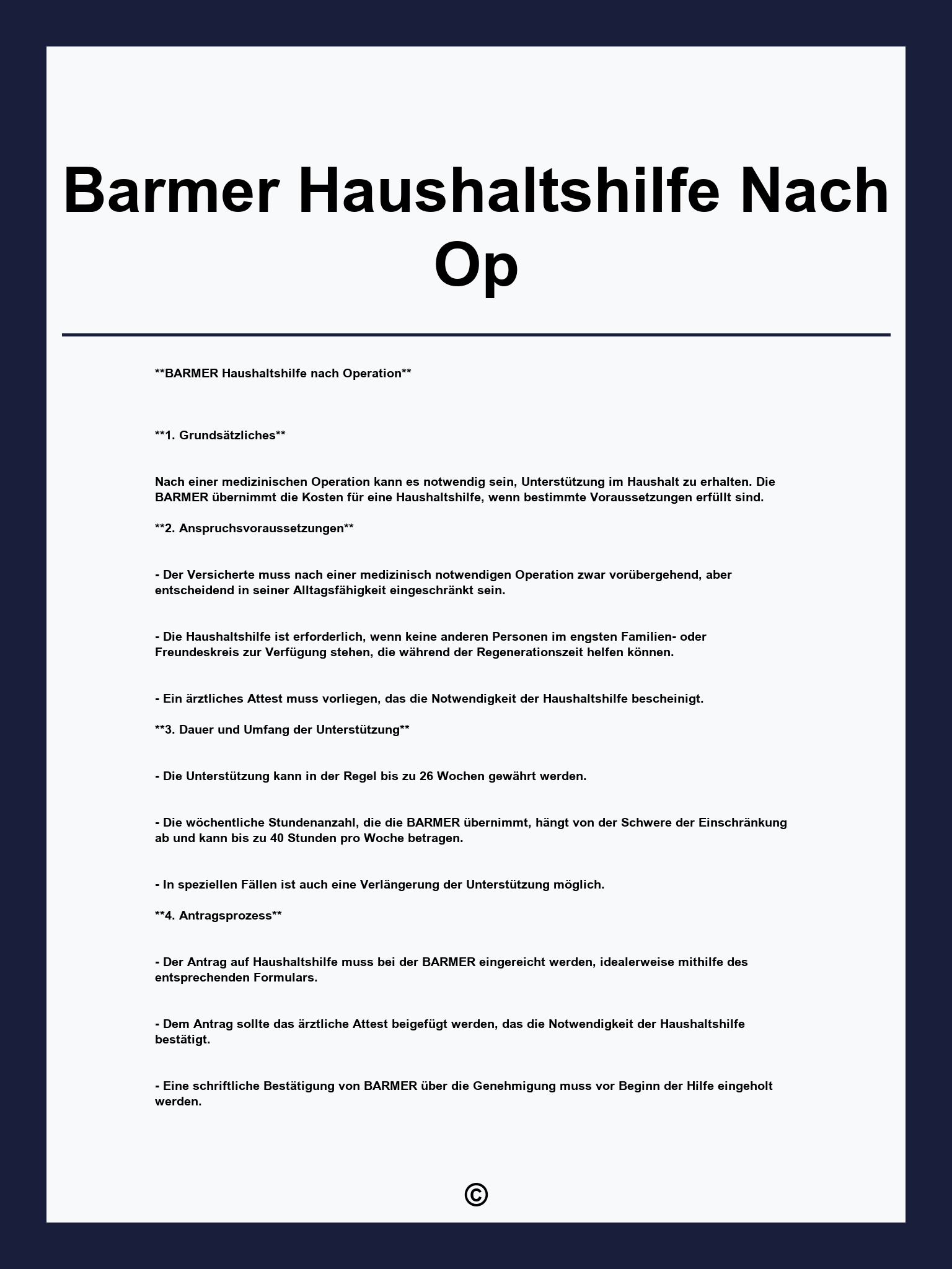 Barmer Haushaltshilfe Nach Op