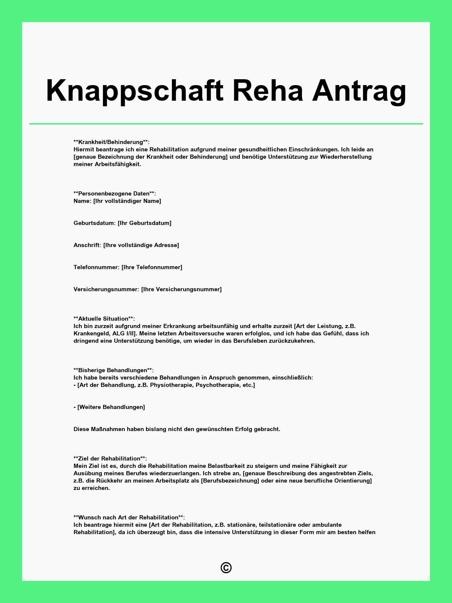 Knappschaft Reha Antrag