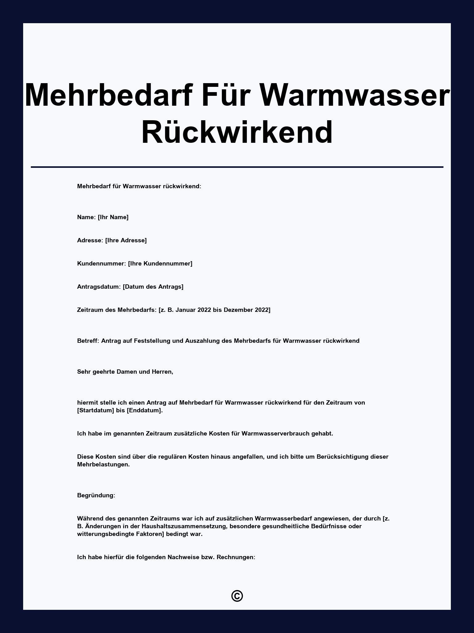 Mehrbedarf Für Warmwasser Rückwirkend