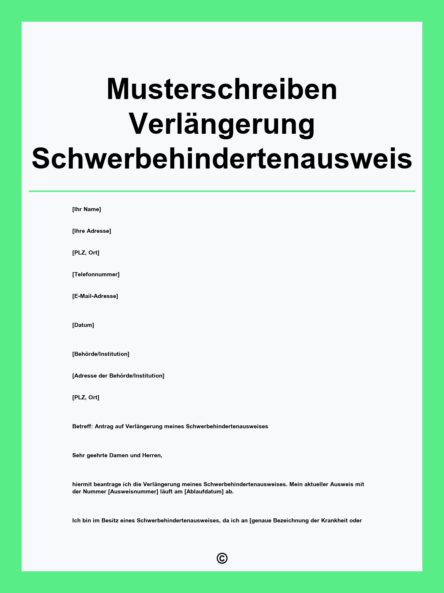 Musterschreiben Verlängerung Schwerbehindertenausweis