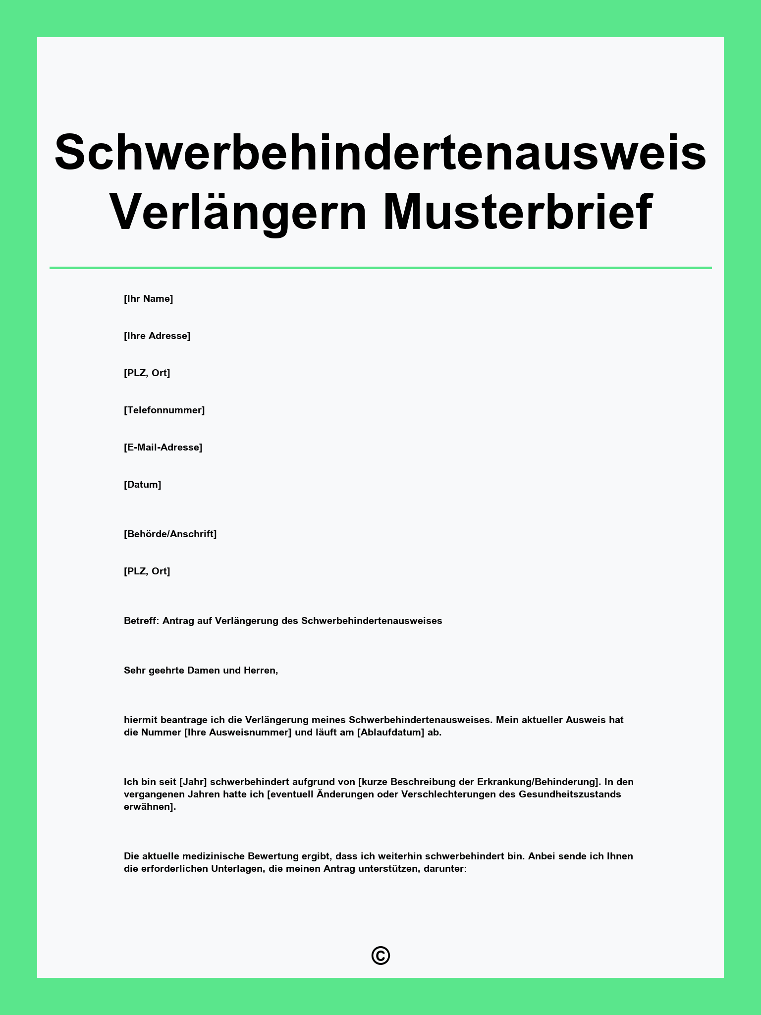 Schwerbehindertenausweis Verlängern Musterbrief