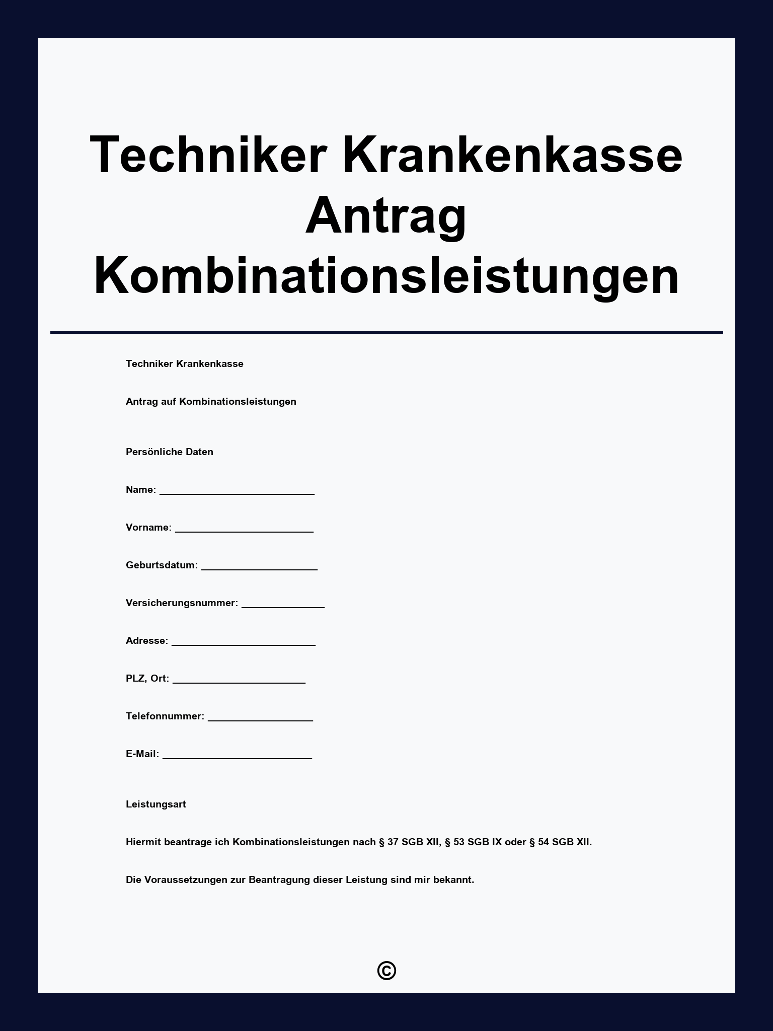 Techniker Krankenkasse Antrag Kombinationsleistungen
