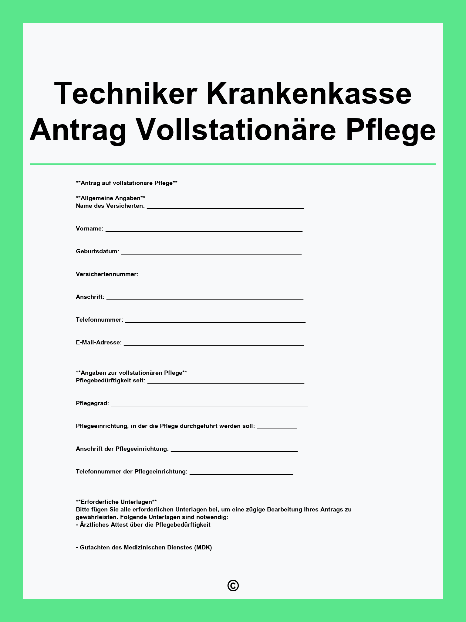 Techniker Krankenkasse Antrag Vollstationäre Pflege